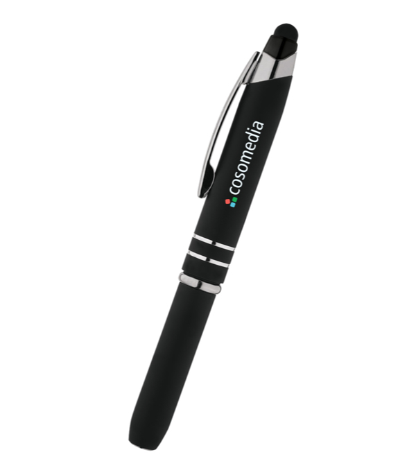 Lexi Soft Touch Lighted Tip Pen with Stylus - Full Color Imprint